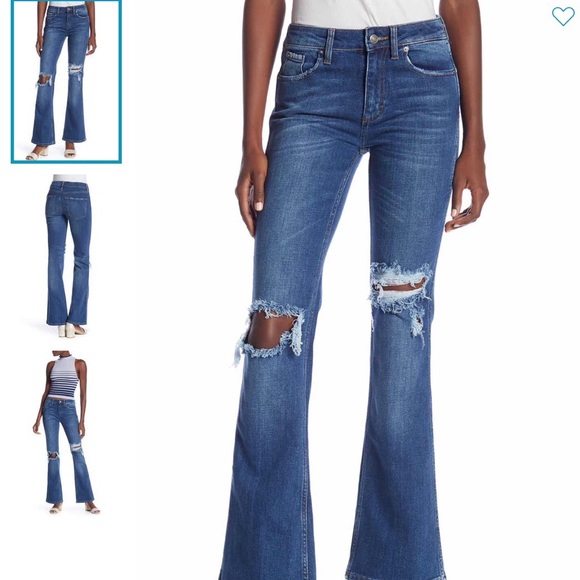 Free People Jeans Authentic Flare Jeans Blue Riptide Sz 25 0 - Picture 3 of 15